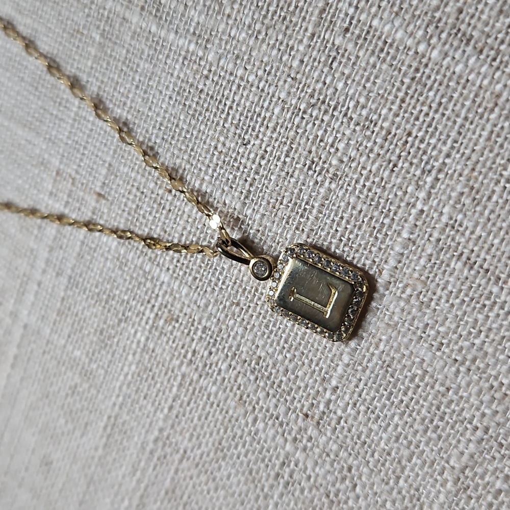"L" Monogram Tag Necklace